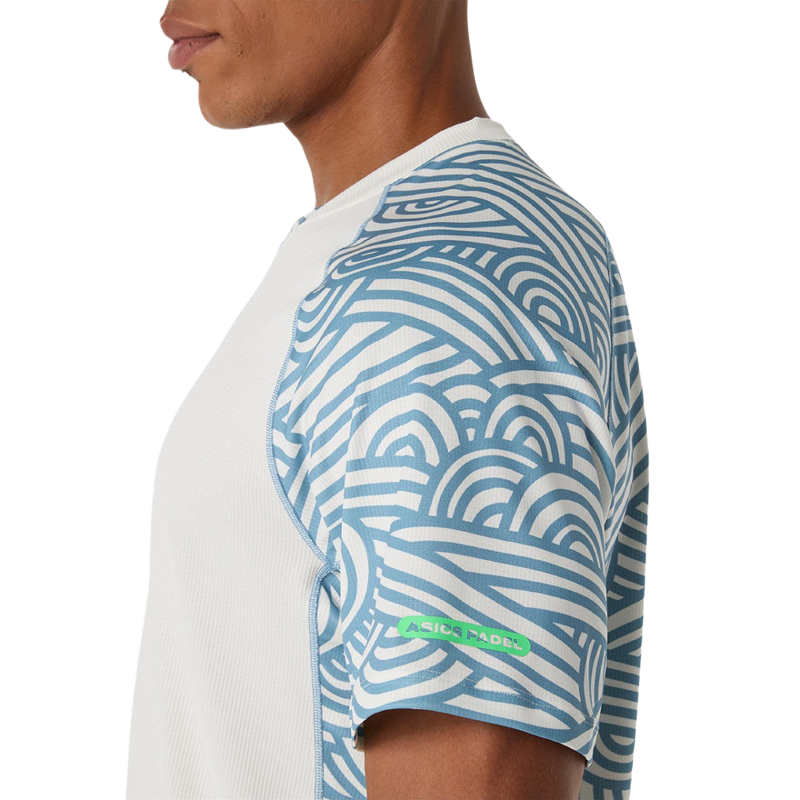 Camiseta Asics Padel Court All Over Print SS Top Cream/Saba Blue 2026