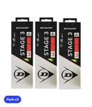 Pelotas Dunlop Stage 3 Rojo/Amarillo (Pack x3) 2025