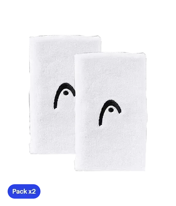 Muñequeras Largas HEAD Blanco (Pack x2)