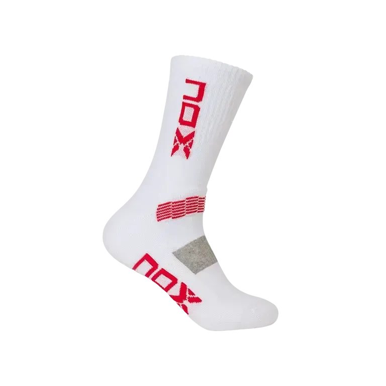 Meias Nox Série Pro Branco/Vermelho
