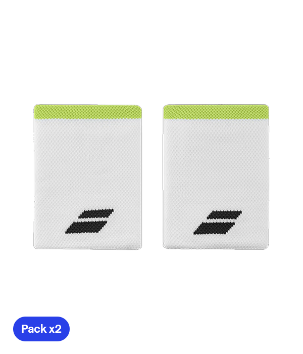 Babolat Short Jumbo Wristbands (Pack x 2) White/Green