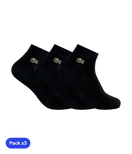 Calcetines Lacoste Cortos Negro (Pack x3)