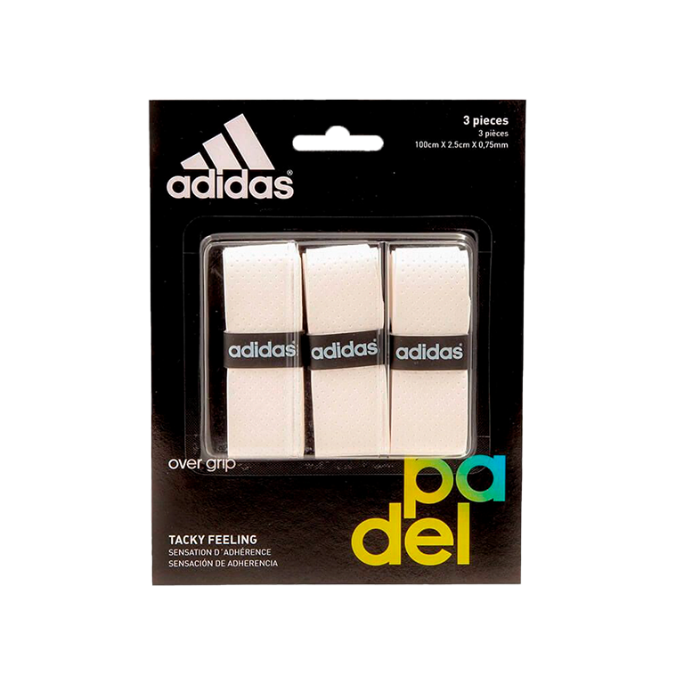 Adidas Perforated Overgrip (Pack x 3) White - Padel Pro Shop