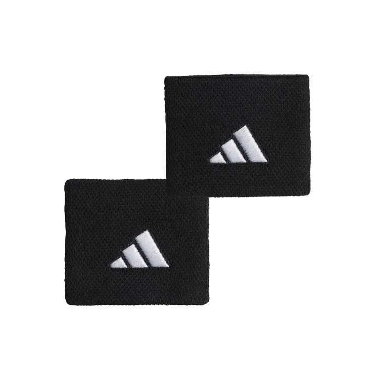 Muñequeras Adidas Cortas Negro (Pack x2)