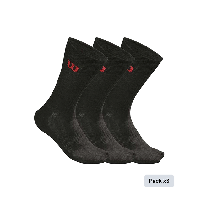 Wilson Crew Socks (x3) Black