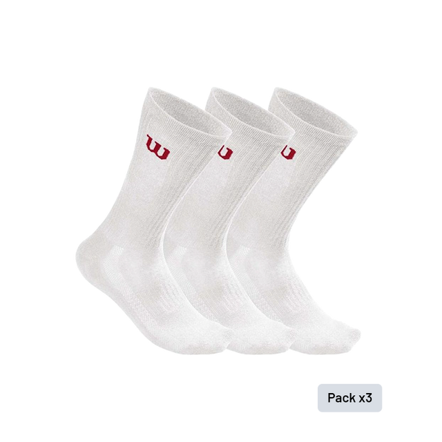 Wilson Crew Socks (x3) White