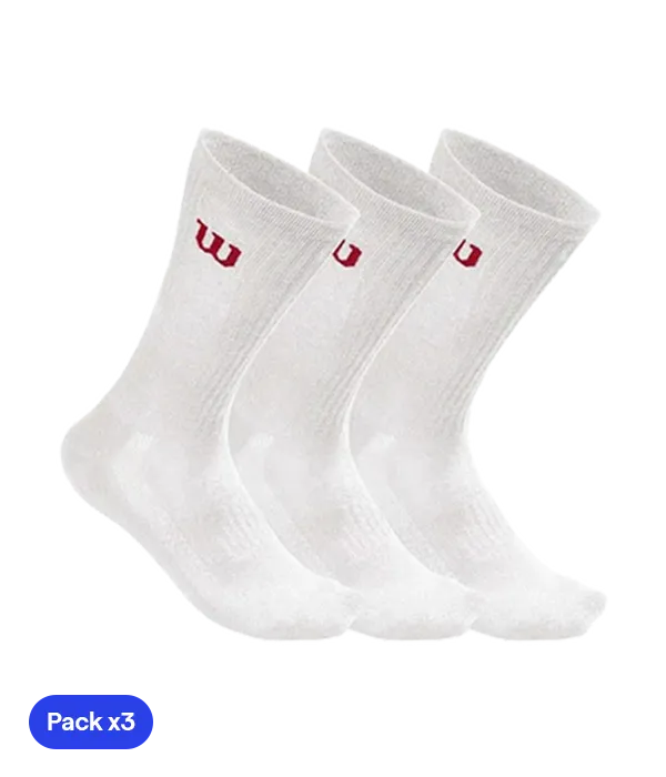 Calcetines Wilson Crew Socks (x3) Blancos