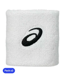 Muñequeras Asics Cortas Blancas (Pack x2) 2025