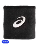 Muñequeras Asics Cortas Negras (Pack x2) 2025