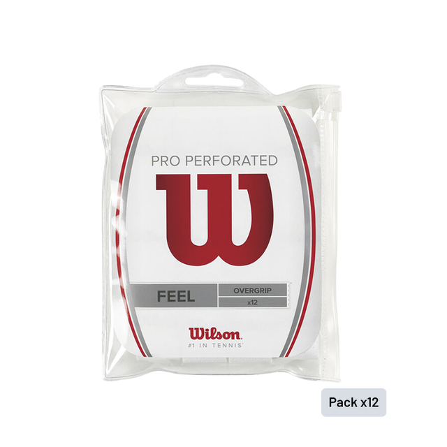 Wilson Pro Overgrip (x12 pack) Perforated White