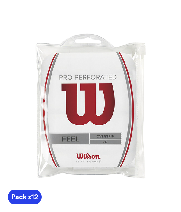 Wilson Pro Overgrip (x12 pack) Perforated White