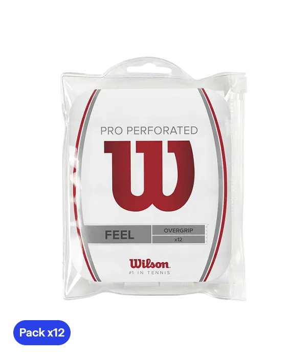 Overgrips Wilson Pro Perforados Feel Blancos (Pack x12)