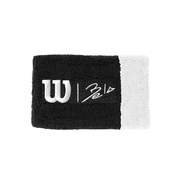 Muñequera Larga Wilson Bela Negro/Blanco