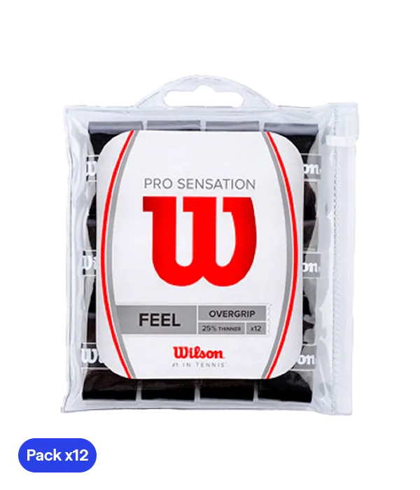 Overgrips Wilson Pro Sensation Lisos Negro (Pack x12)