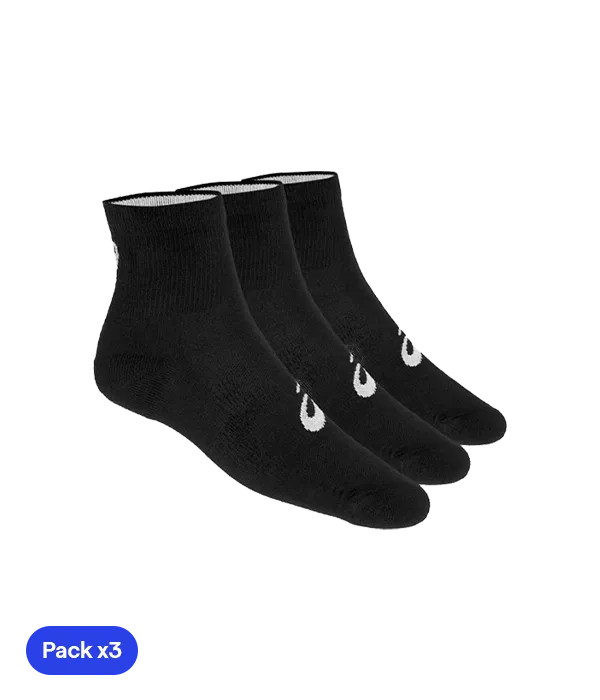 Calcetines Asics Quarter (Pack x 3) Negro