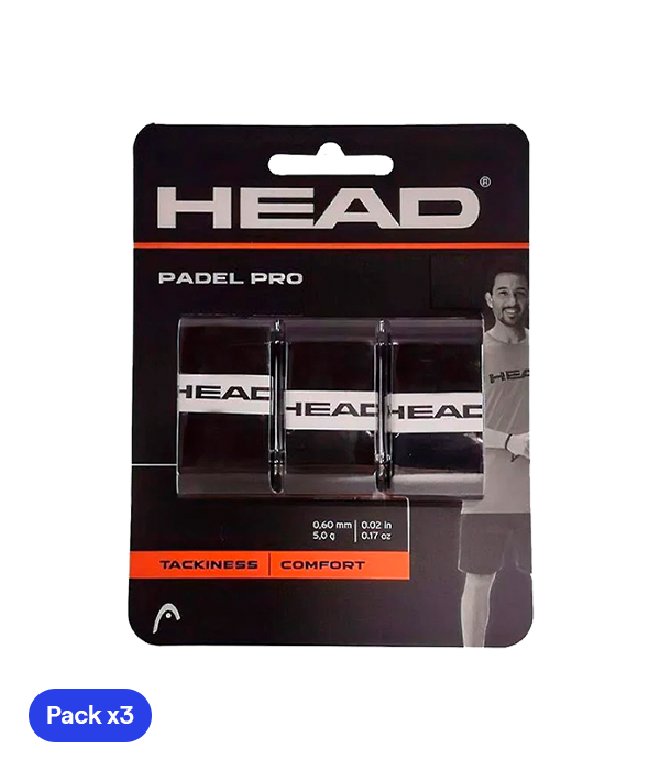 Overgrips HEAD Padel Pro Negro (Pack x3)