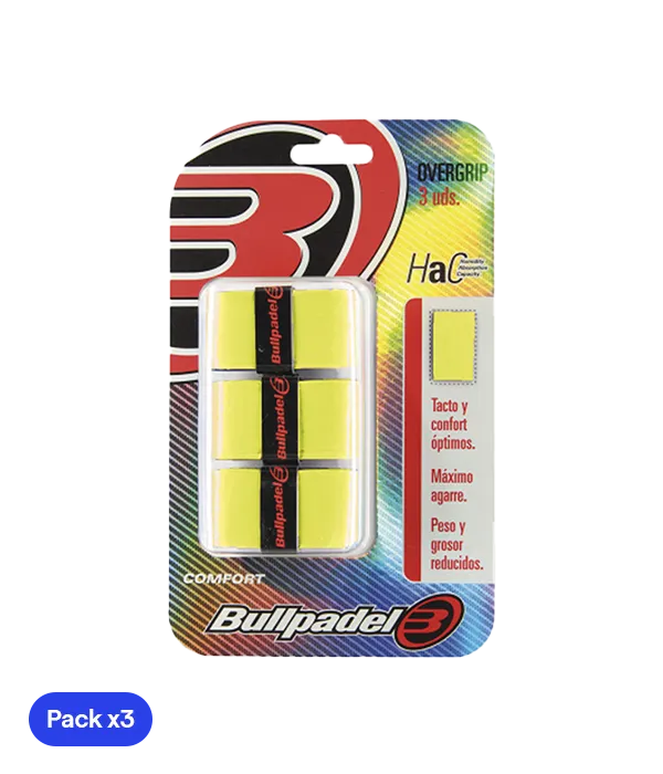 Overgrips Bullpadel GB1200 Comfort Amarillo Fluor (Pack x3)