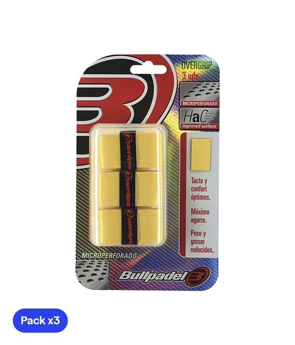 Overgrips Bullpadel GB1201 Comfort/Absorbent Amarillo (Pack x3)