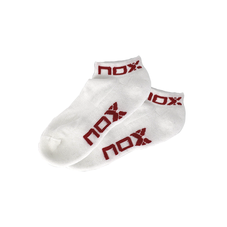 NOX Performance Calcetines de Padel Mujer - Blanco/Rojo