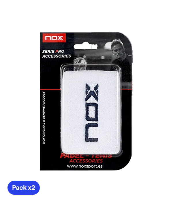 Muñequeras NOX Blanco/Azul (Pack x2)