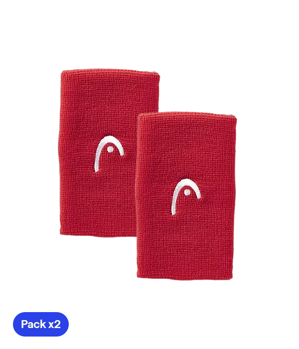 Muñequeras Largas HEAD Rojo (Pack x2)