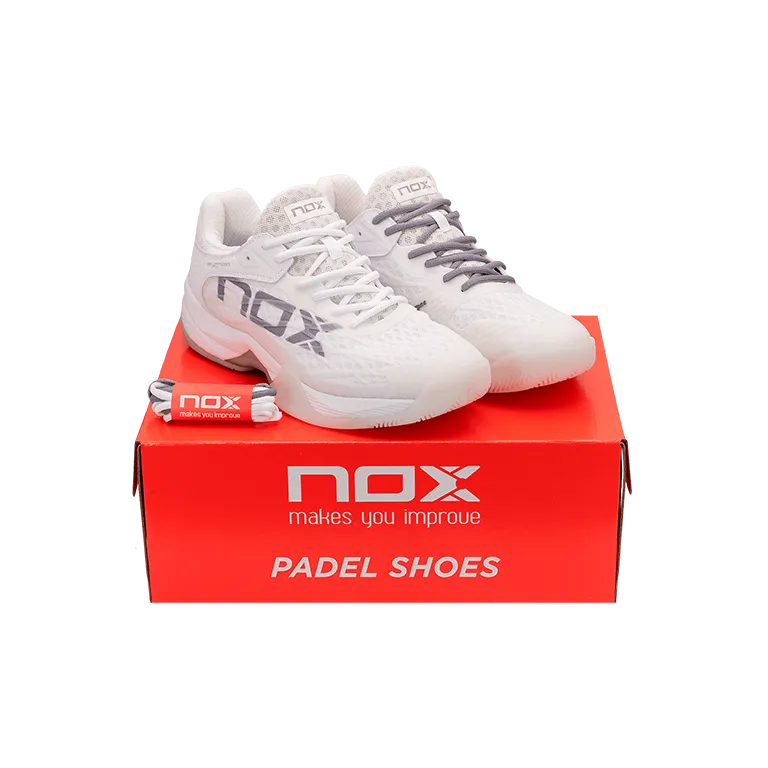 Sapatilhas de padel Nox AT10 Luxo Branco/Cinzento