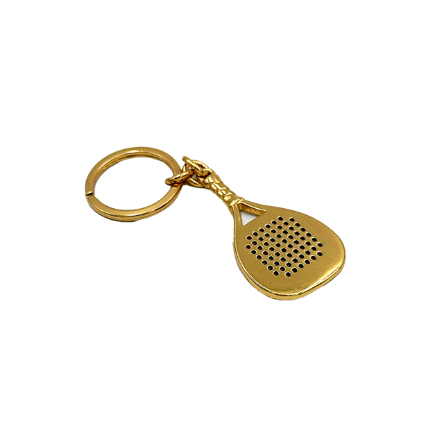 Gold Padel racket keychain