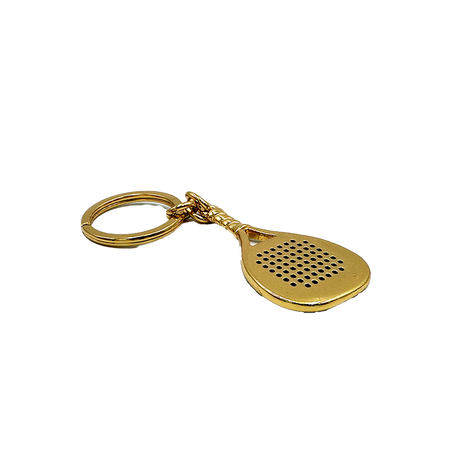 Goldfarbener Paddle-Tennisschläger-Schlüsselanhänger