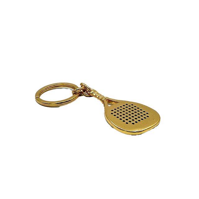 Gold Padel racket keychain