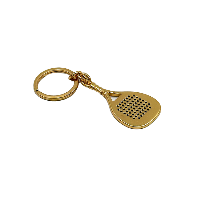 Gold Padel racket keychain