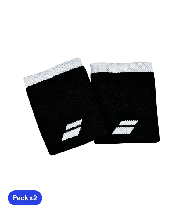 Muñequeras Babolat Yumbo mediana (Pack x 2) Negro