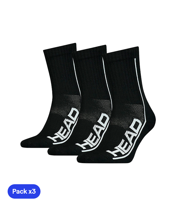 Head Performance Short Crew Schwarz/Weiß -Socken (Pack X3)