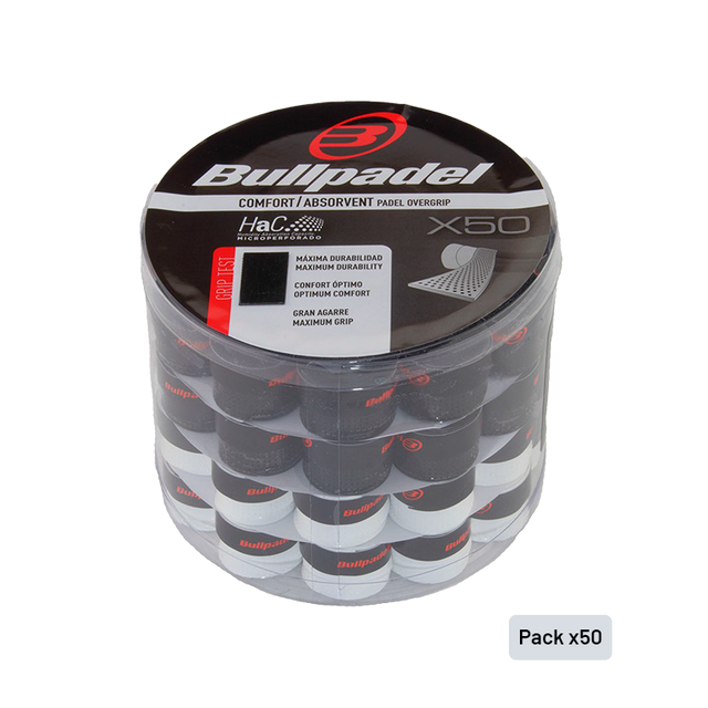 Bullpadel Overgrips Drum GB-1201 perforato nero/bianco (X50)