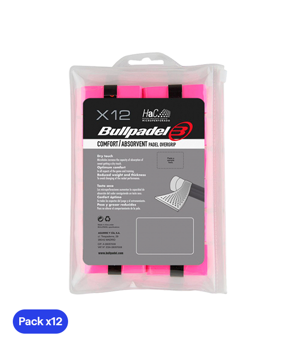 Overgrips Bullpadel GB-1601 Microperforado Rosa (Pack x12)