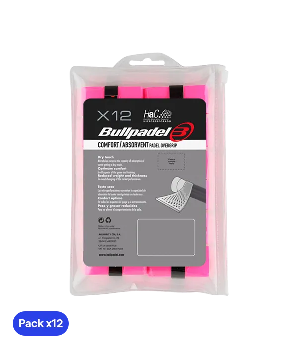 Overgrips Bullpadel GB-1601 Microperforado Rosa (Pack x12)