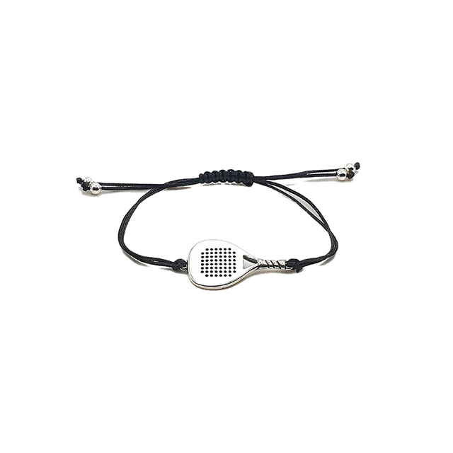 Macramé Diamante Paddle Bracelet in silver