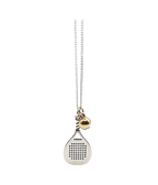 Pendentif VdP Raquette de padel en Argent + Boule en Or
