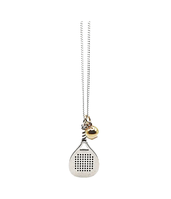 Pendente VdP Raquete de padel em Prata + Bola em Ouro