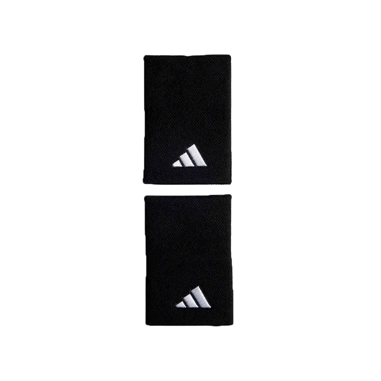 Muñequeras Adidas Largas Negro Logo Pequeño 2025 (Pack x2)
