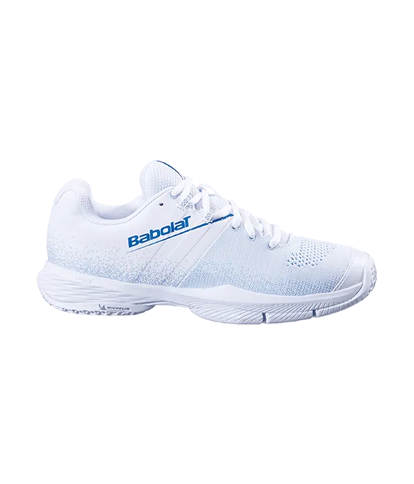 Chaussures de padel Babolat Sensa Femme Blanc/Cool Bleu 2025
