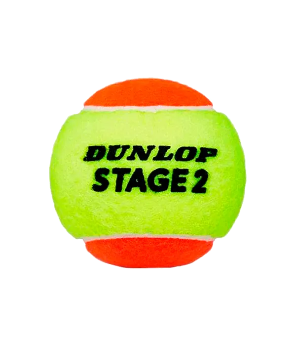 Pelotas Dunlop Stage 2 Amarillo/Naranja Tenis (Pack x3)