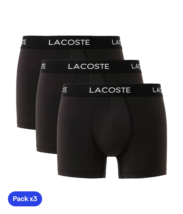 Calzoncillos Lacoste Microfibra Negro 2025 (Pack x3)