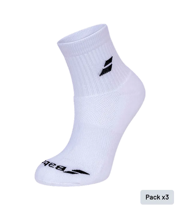 Chaussettes Babolat Quarter Blanc (paquet x3)