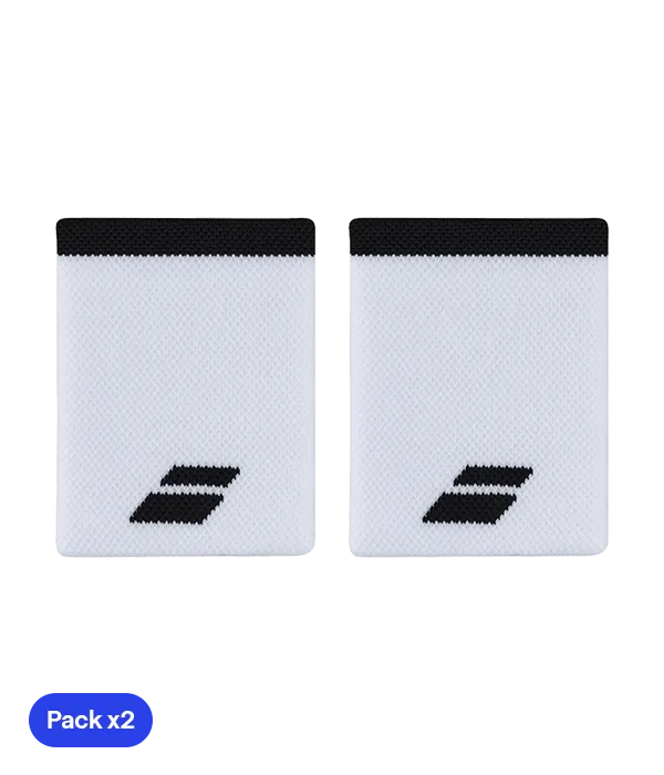 Babolat Jumbo Wristbands White/Black (Pack x2)
