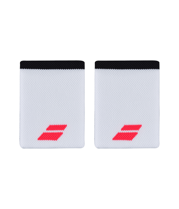 Babolat Jumbo White Wristband Red Logo 2024