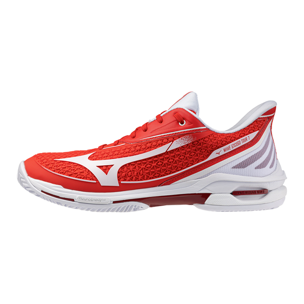 Mizuno Padel Shoes Wave Exceed Tour 7 CC Red White | PadelPROShop