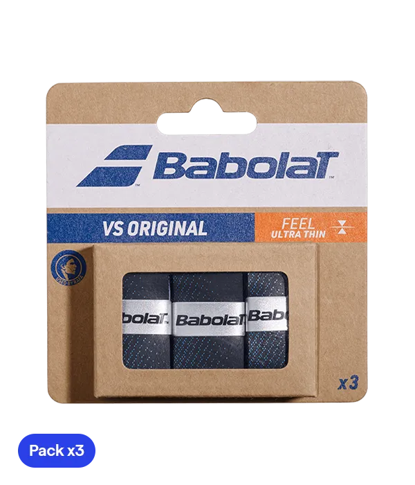 Overgrips Babolat VS Original Liso Negro/Azul (Pack x3)