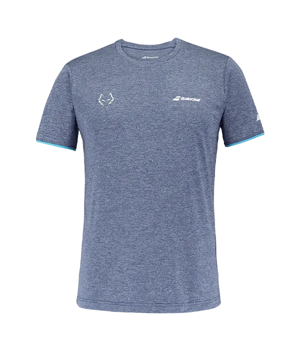 Babolat T-shirt Crew Blue Logo White 2025 J. Lebron