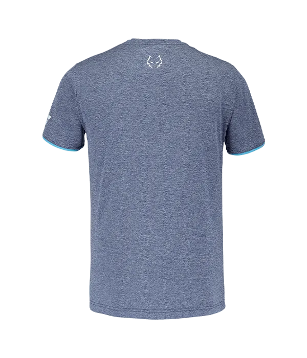 Camiseta Babolat Crew Azul Logo Blanco 2025 J. Lebrón