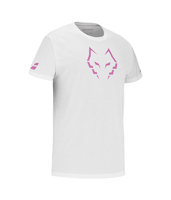 Camiseta Babolat Algodón  Juan Lebrón Blanco/Rosa 2025